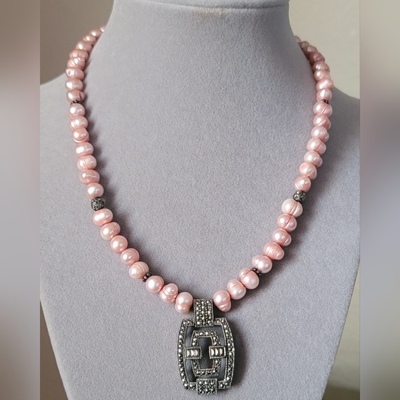 Vintage 1950´s DSJ Pink Freshwater Baroque Pearl...